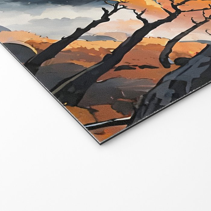 Autumn Falls - A Contemporary Ukiyo-e Nature Landscape Welcome Mat Gallery Image 2