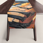 Autumn Falls - A Contemporary Ukiyo-e Nature Landscape Table Runner Gallery Image 1