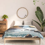 Autumn Falls - A Contemporary Ukiyo-e Nature Landscape Comforter Gallery Image 3