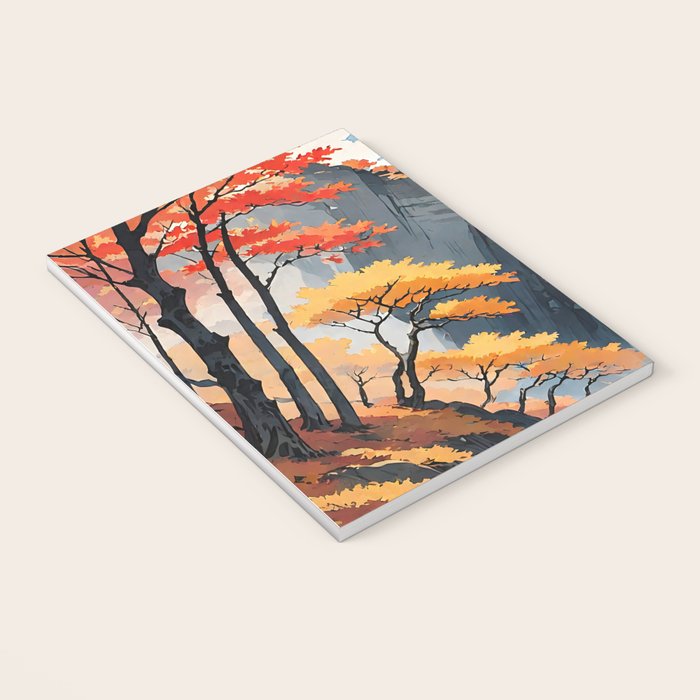 Autumn Falls - A Contemporary Ukiyo-e Nature Landscape Notebook Gallery Image 3