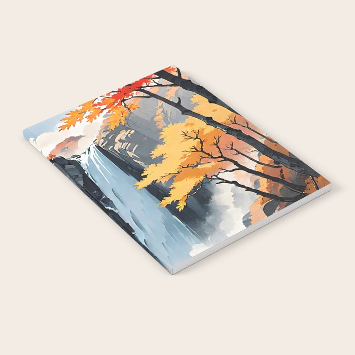 Autumn Falls - A Contemporary Ukiyo-e Nature Landscape Notebook Gallery Image 2