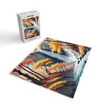 Autumn Falls - A Contemporary Ukiyo-e Nature Landscape Jigsaw Puzzle Gallery Image 2