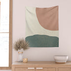 Minimalist Painting - Terra Green Wall Tapestry Gallery Image 2