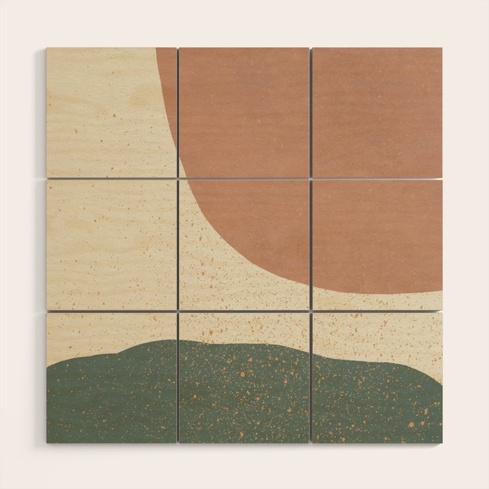 Minimalist Painting - Terra Green Wood Wall Art Gallery Image 1