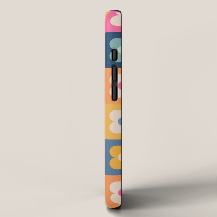Floral checkerboard iPhone Case Gallery Image 2