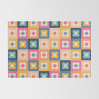 Floral checkerboard Rug Gallery Image 2