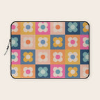 Floral checkerboard Laptop Sleeve Gallery Image 1