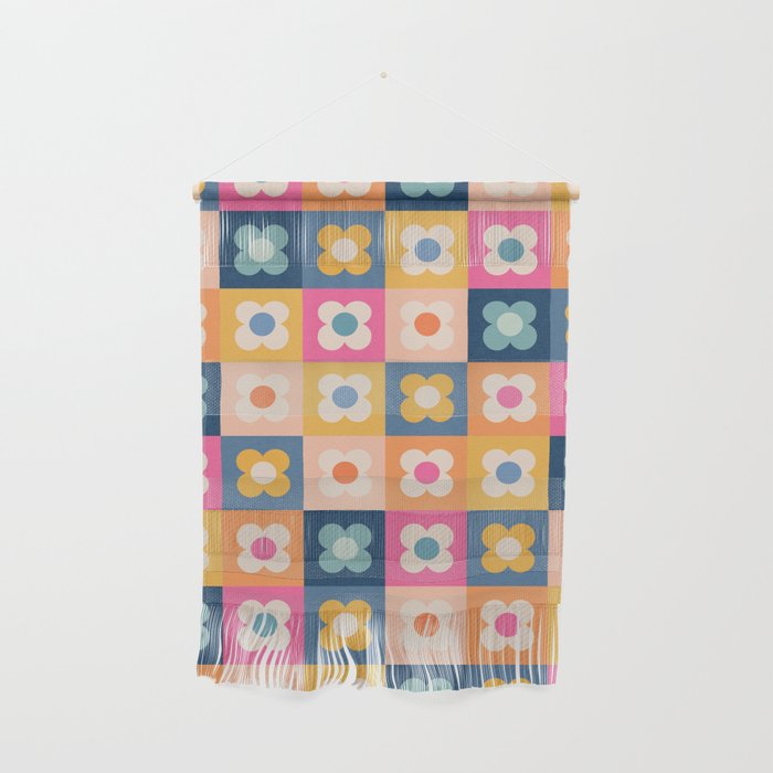 Floral checkerboard Wall Hanging Gallery Image 1