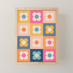 Floral checkerboard Mini Art Print Gallery Image 1