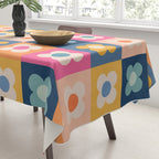 Floral checkerboard Tablecloth Gallery Image 3