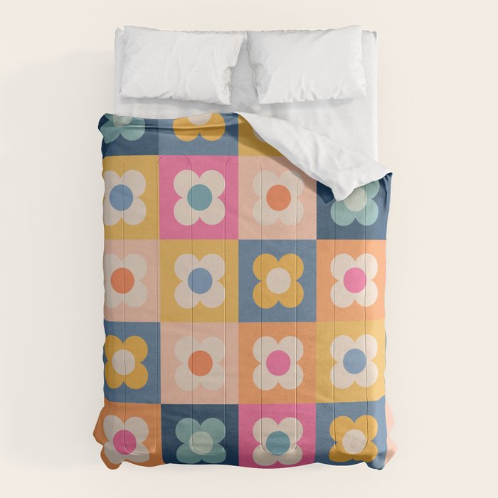 Floral checkerboard Comforter Gallery Image 1