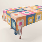 Floral checkerboard Tablecloth Gallery Image 1