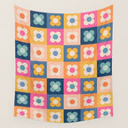 Floral checkerboard Wall Tapestry Gallery Image 4