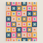 Floral checkerboard Jigsaw Puzzle Gallery Image 1