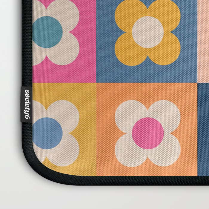 Floral checkerboard Laptop Sleeve Gallery Image 3