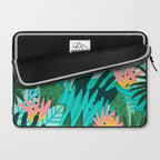 Let's Dance In The Sun, Wearing Wildflowers In Our Hair, Tropical Jungle Nature Botanical Painting Laptop Sleeve Gallery Image 2