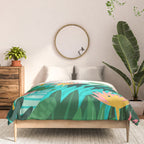 Let's Dance In The Sun, Wearing Wildflowers In Our Hair, Tropical Jungle Nature Botanical Painting Comforter Gallery Image 3