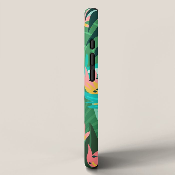 Let's Dance In The Sun, Wearing Wildflowers In Our Hair, Tropical Jungle Nature Botanical Painting iPhone Case Gallery Image 2