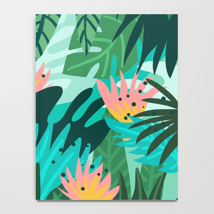 Let's Dance In The Sun, Wearing Wildflowers In Our Hair, Tropical Jungle Nature Botanical Painting Notebook Gallery Image 4