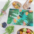 Let's Dance In The Sun, Wearing Wildflowers In Our Hair, Tropical Jungle Nature Botanical Painting Cutting Board Gallery Image 2