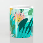 Let's Dance In The Sun, Wearing Wildflowers In Our Hair, Tropical Jungle Nature Botanical Painting Coffee Mug Gallery Image 4