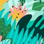 Let's Dance In The Sun, Wearing Wildflowers In Our Hair, Tropical Jungle Nature Botanical Painting Coffee Mug Gallery Image 2