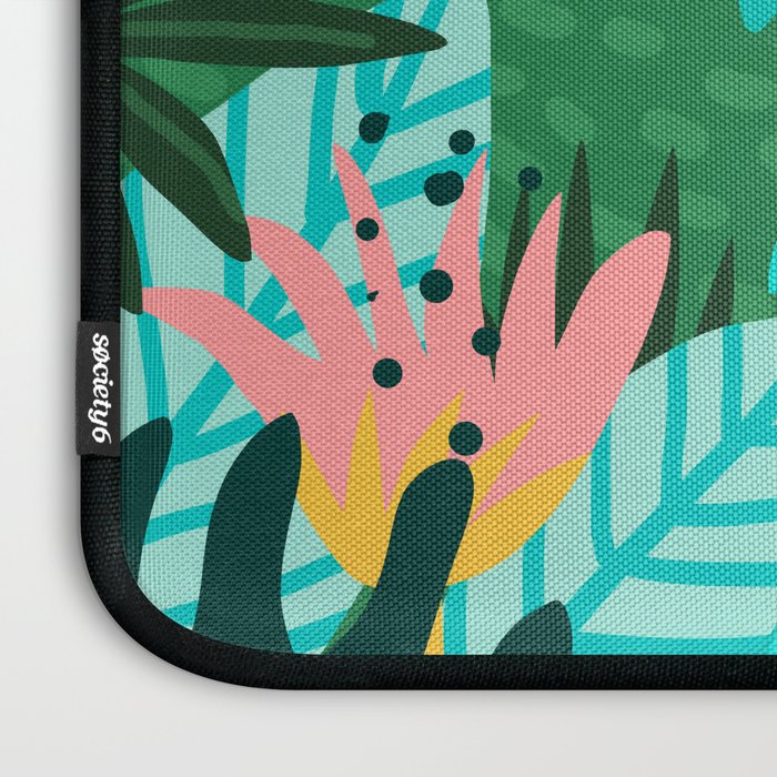Let's Dance In The Sun, Wearing Wildflowers In Our Hair, Tropical Jungle Nature Botanical Painting Laptop Sleeve Gallery Image 3