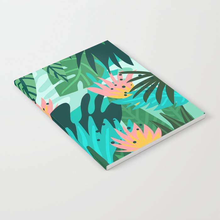 Let's Dance In The Sun, Wearing Wildflowers In Our Hair, Tropical Jungle Nature Botanical Painting Notebook Gallery Image 2