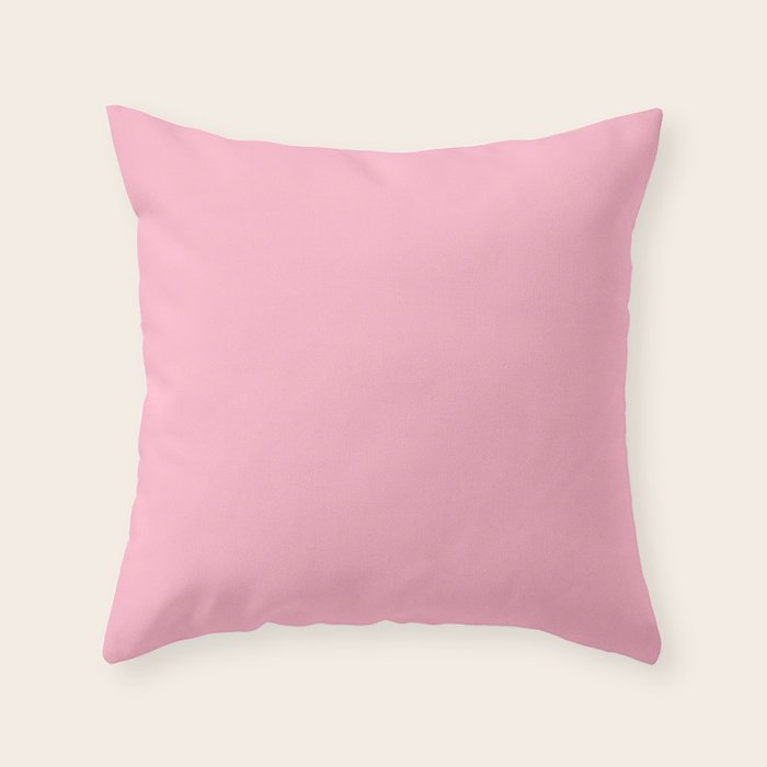 Pink All the Time Pretty Solid Color Throw Pillow Gallery Image 6