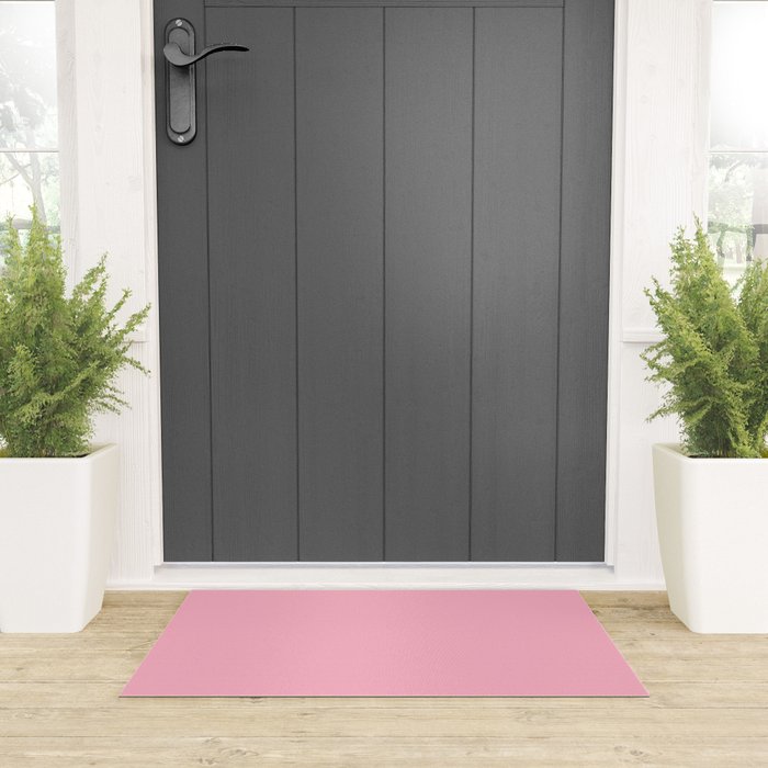 Pink All the Time Pretty Solid Color Welcome Mat Gallery Image 3