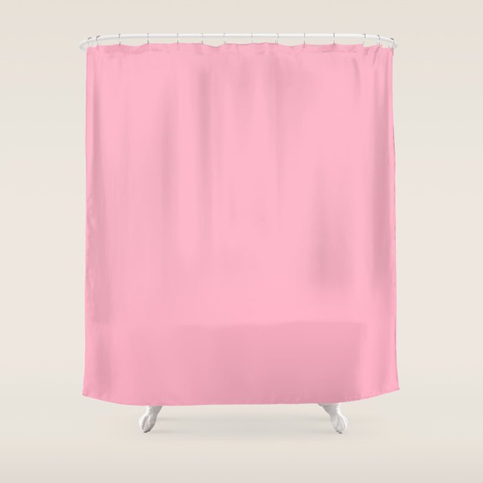 Pink All the Time Pretty Solid Color Shower Curtain Gallery Image 1