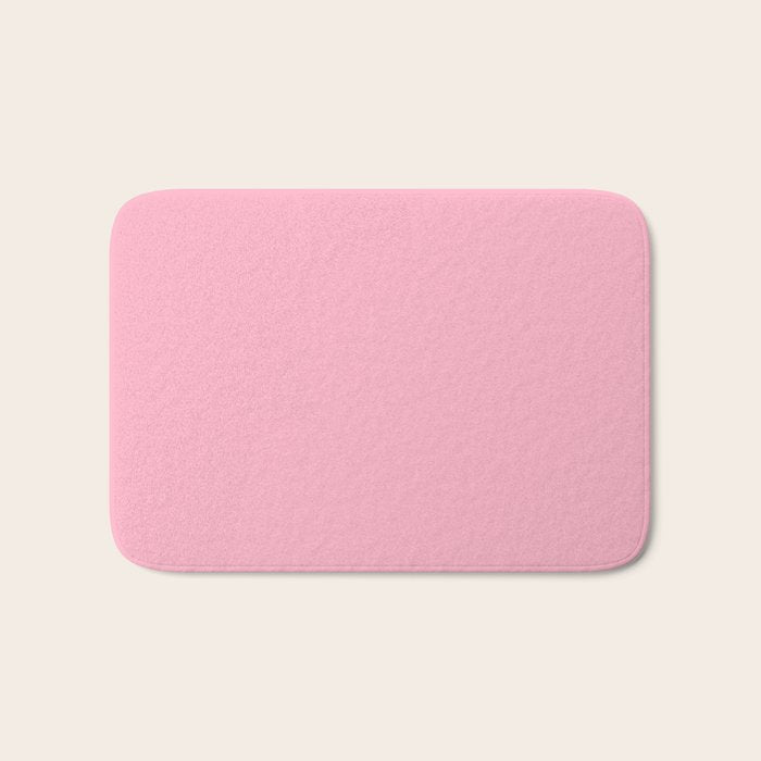 Pink All the Time Pretty Solid Color Bath Mat Gallery Image 1