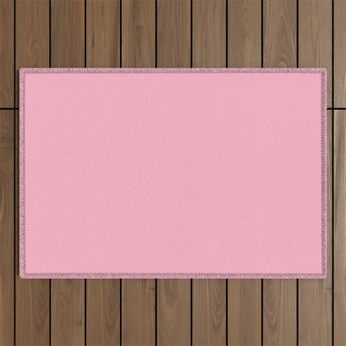 Pink All the Time Pretty Solid Color Outdoor Rug Gallery Image 1