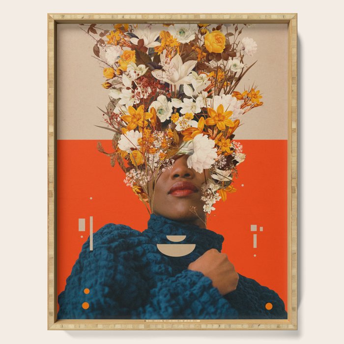 You are my Beige Orange Dreamfield Serving Tray Gallery Image 1