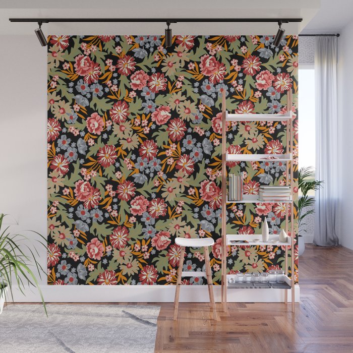 Grandma's Vintage Floral Wall Mural Gallery Image 1