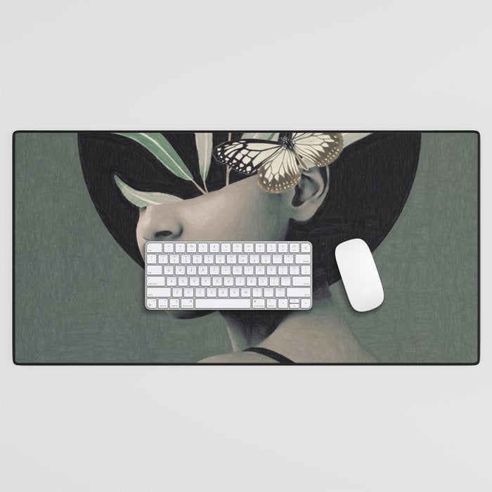 Lady With Butterfly  Desk Mat Gallery Image 1
