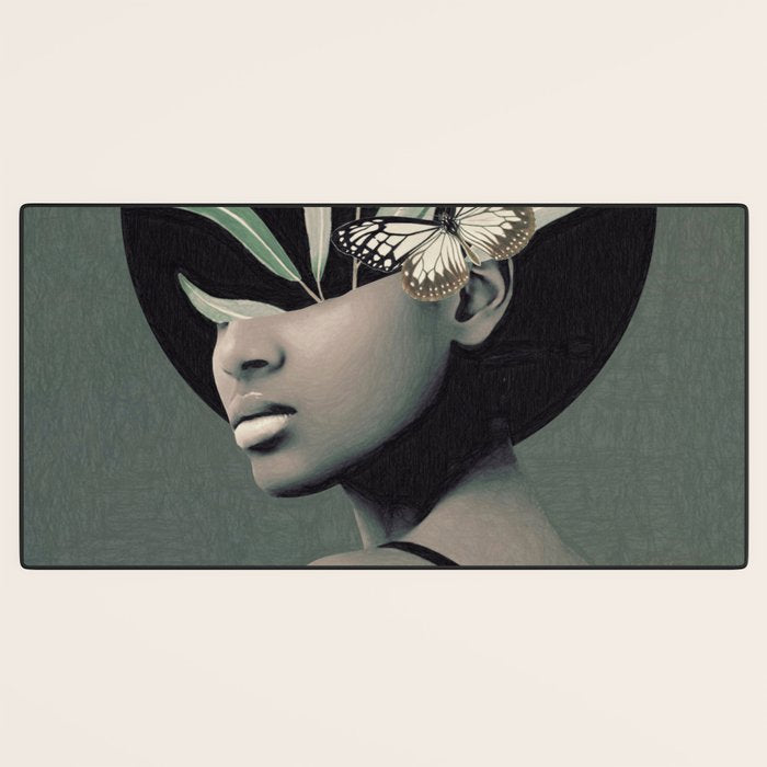 Lady With Butterfly  Desk Mat Gallery Image 3