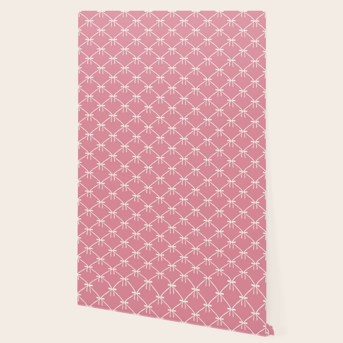 Bows & Ribbons Pattern LI 90s Bubblegum Pink Wallpaper Gallery Image 2