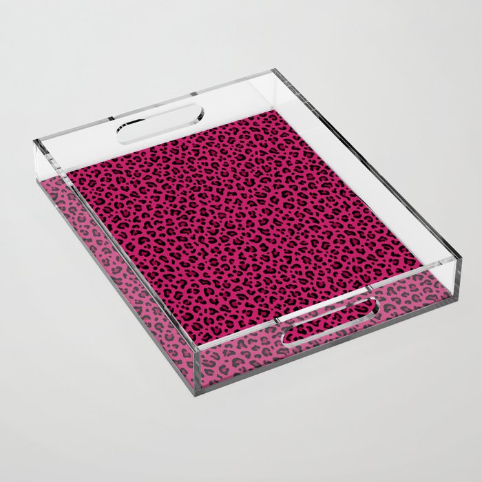 PINK LEOPARD PRINT â Hot Pink | Collection : Punk Rock Animal Prints | Acrylic Tray Gallery Image 1
