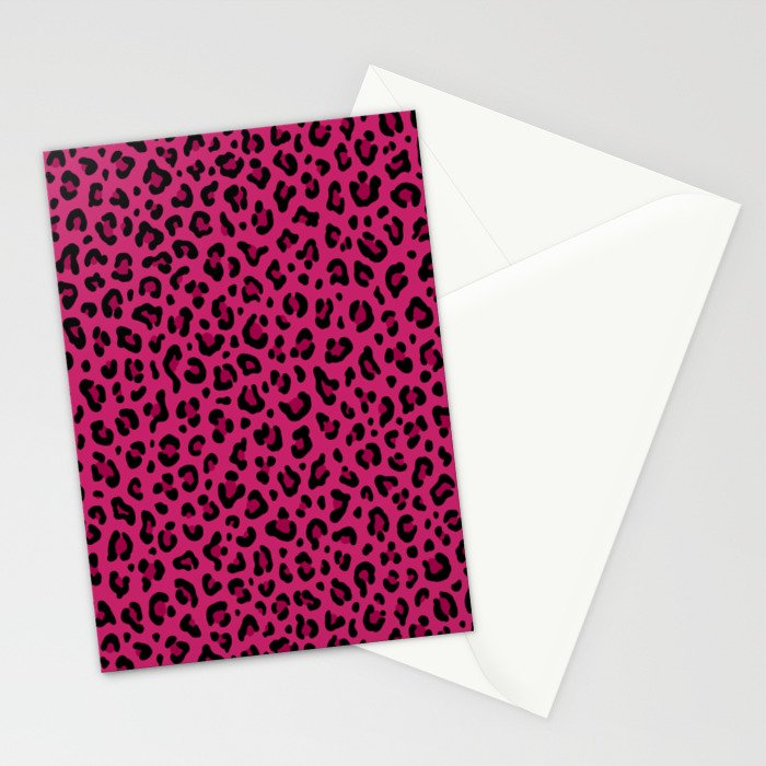 PINK LEOPARD PRINT â Hot Pink | Collection : Punk Rock Animal Prints | Stationery Card Gallery Image 2