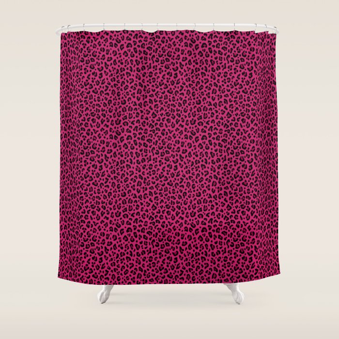 PINK LEOPARD PRINT â Hot Pink | Collection : Punk Rock Animal Prints | Shower Curtain Gallery Image 1