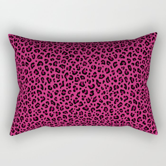 PINK LEOPARD PRINT â Hot Pink | Collection : Punk Rock Animal Prints | Rectangular Pillow Gallery Image 2