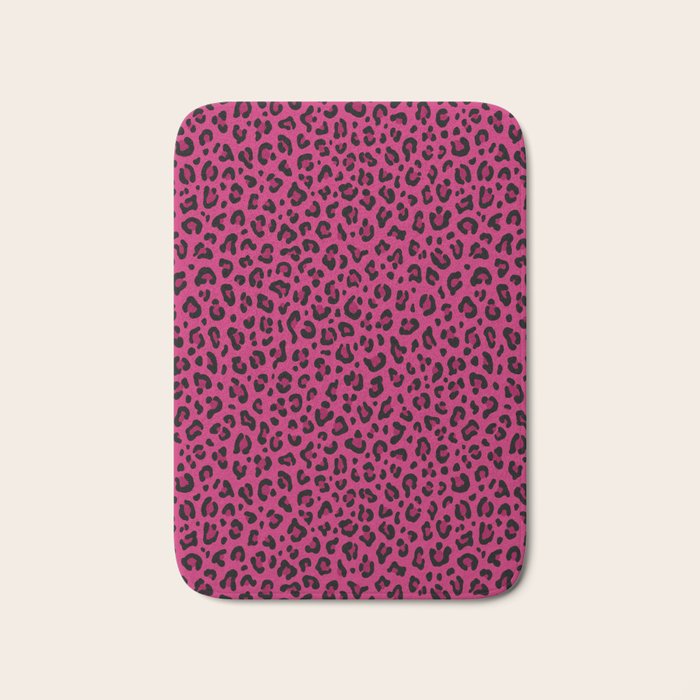 Pink Leopard Print â Hot Pink | Collection : Punk Rock Animal Prints | Bath Mat