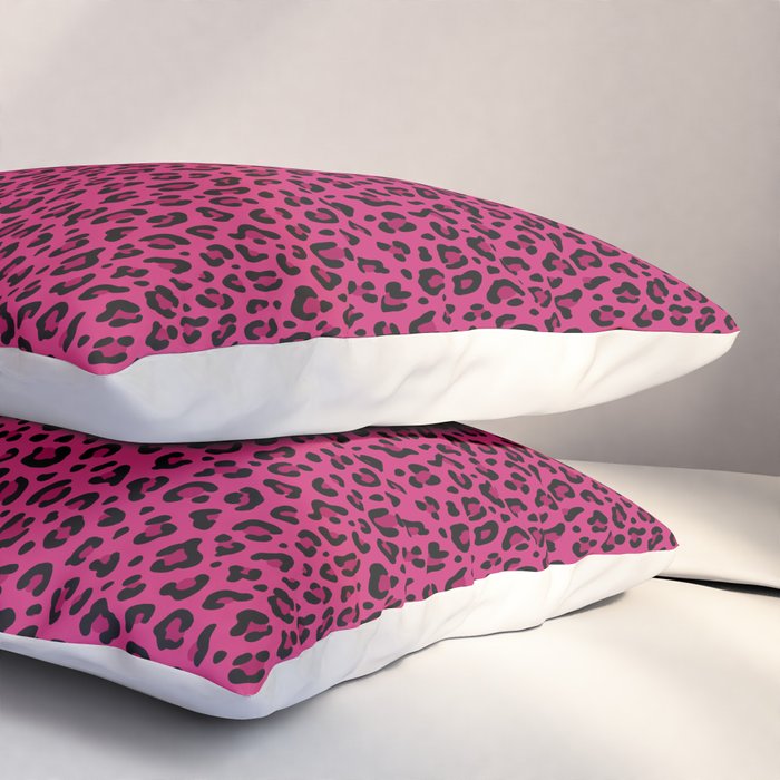 PINK LEOPARD PRINT â Hot Pink | Collection : Punk Rock Animal Prints | Pillow Sham Gallery Image 3