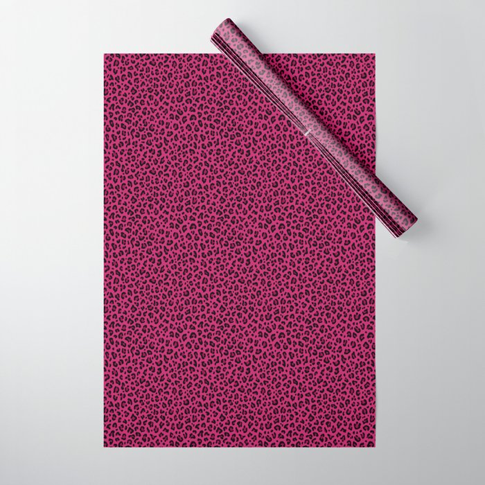 PINK LEOPARD PRINT â Hot Pink | Collection : Punk Rock Animal Prints | Wrapping Paper Gallery Image 1
