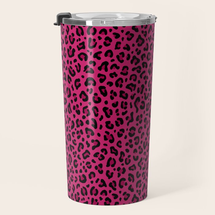 PINK LEOPARD PRINT â Hot Pink | Collection : Punk Rock Animal Prints | Travel Mug Gallery Image 3
