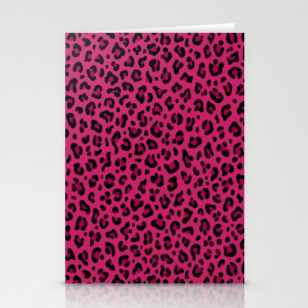 PINK LEOPARD PRINT â Hot Pink | Collection : Punk Rock Animal Prints | Stationery Card Gallery Image 1