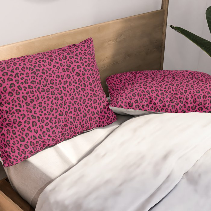 PINK LEOPARD PRINT â Hot Pink | Collection : Punk Rock Animal Prints | Pillow Sham Gallery Image 2
