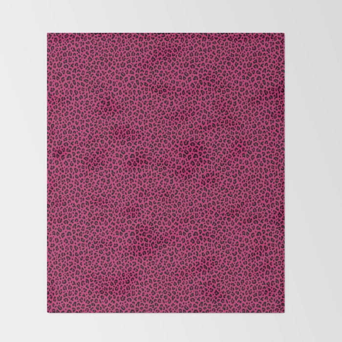PINK LEOPARD PRINT â Hot Pink | Collection : Punk Rock Animal Prints | Throw Blanket Gallery Image 2