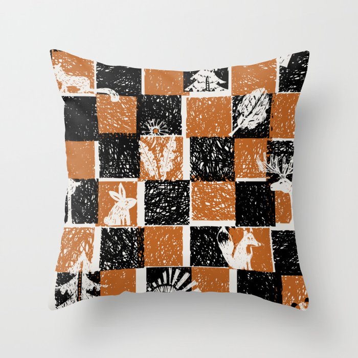 Black Forest check Throw Pillow Gallery Image 1